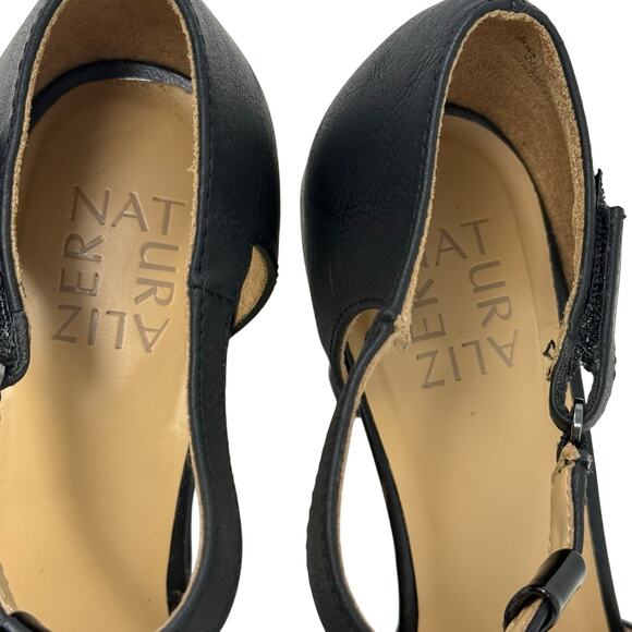 Naturalizer Delight Peep Toe Ankle Strap Women's Black Pump Size 8 - Picture 7 of 10